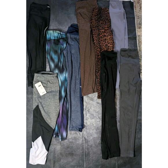 Lot Of 9 Women’s Leggings Various Colors & Styles Size M Reebok Velocity Etc. - Picture 1 of 16